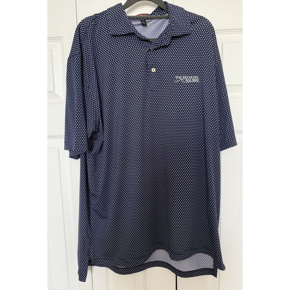 Peter Millar Summer Comfort Polo Shirt Mens Sz L  Blue Breakers At Palm Beach